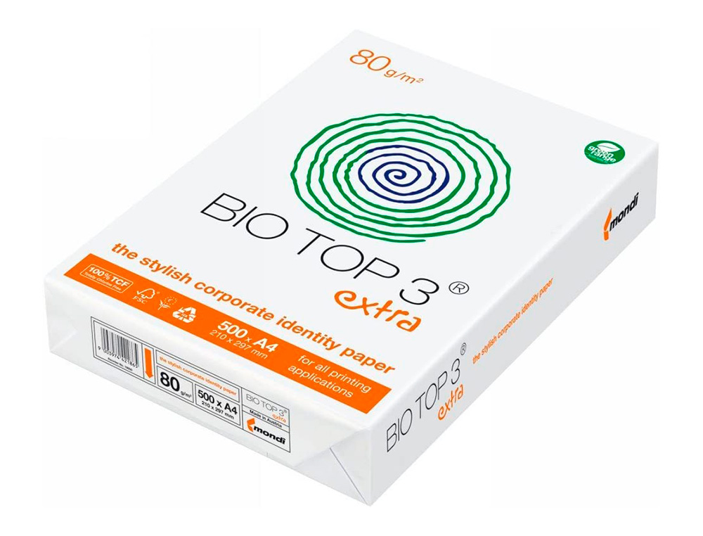 PAPEL FOTOCOPIA BIOTOP EXTRA ECOLOGICO DIN A4 EMBALAGEM DE 500 FOLHAS