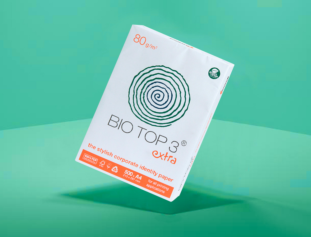 PAPEL FOTOCOPIA BIOTOP EXTRA ECOLOGICO DIN A4 EMBALAGEM DE 500 FOLHAS