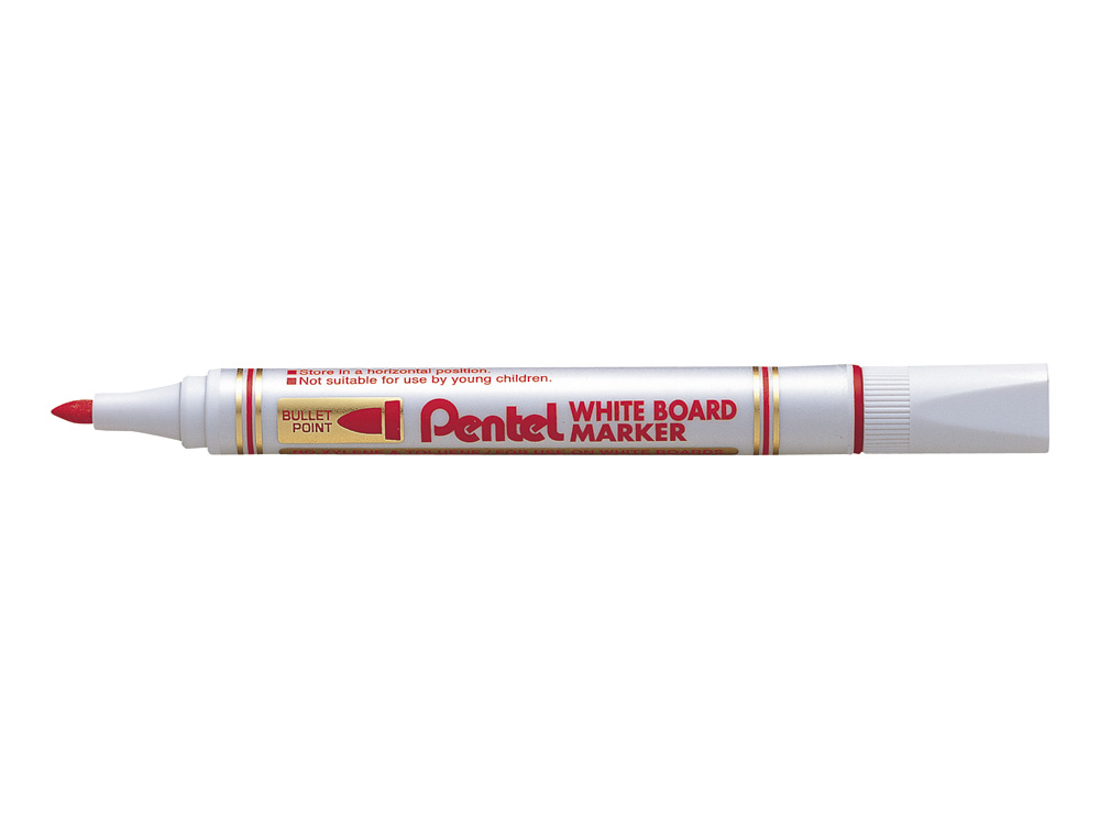 MARCADOR PENTEL MW85 QUADROS BRANCOS 4,2 MM VERMELHO
