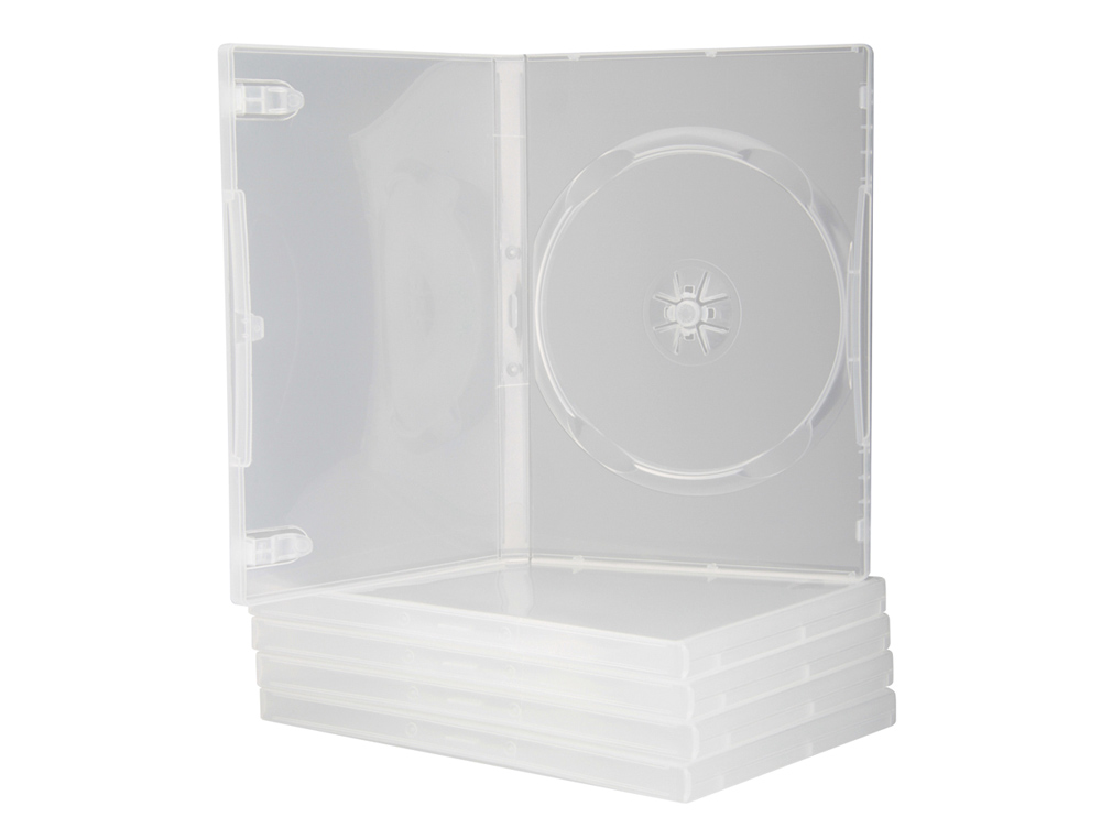 CAIXA DVD Q-CONNECT TRANSPAREN TE PACK DE 5 UNIDADES