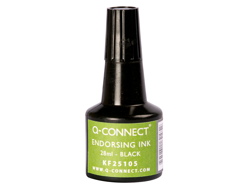 TINTA PARA ALMOFADA Q-CONNECT PRETO FRASCO DE 28 ML