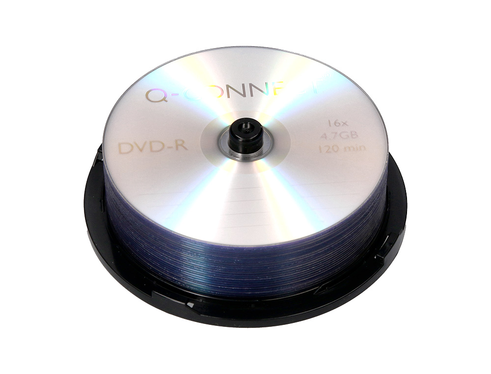 DVD-R Q-CONNECT CAPACIDADE 4,7GB DURACAO 120MIN VELOCIDADE 16X TORRE DE 25 UNIDADES