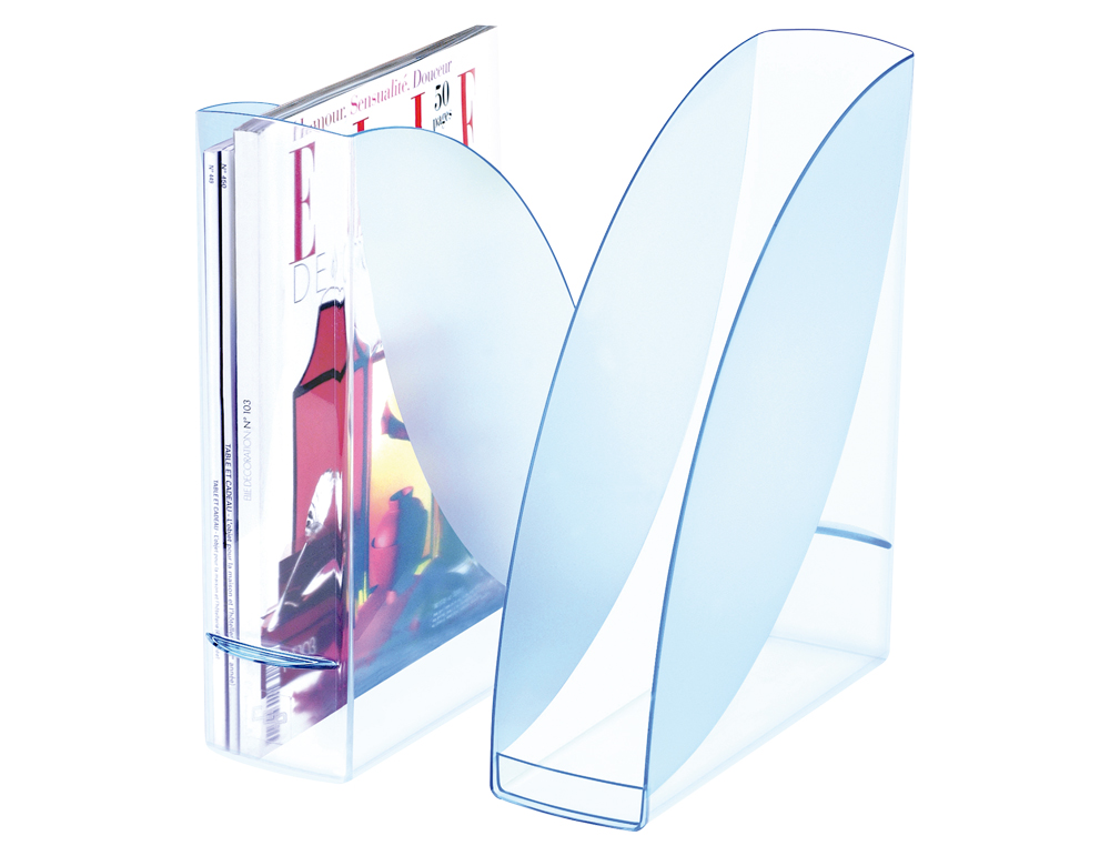 PORTA REVISTAS CEP CONFORT ICE BLUE PLASTICO CELESTE TRANSPARENTE