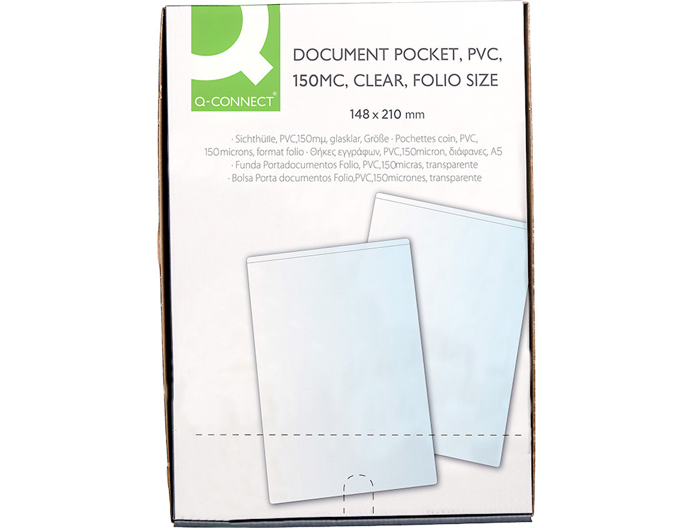 BOLSA CATALOGO Q-CONNECT DIN A5 150 MICRONS PVC TRANSPARENTE 148X 210 MM