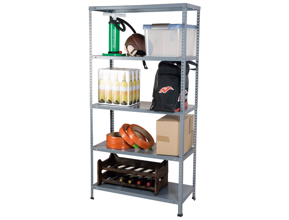 ESTANTE AR STORAGE METALICA 180X90X40 CM 5 PRATELEIRAS 80KG POR PRAT.E MONTAGEM COM PARAFUSOS COR CINZA