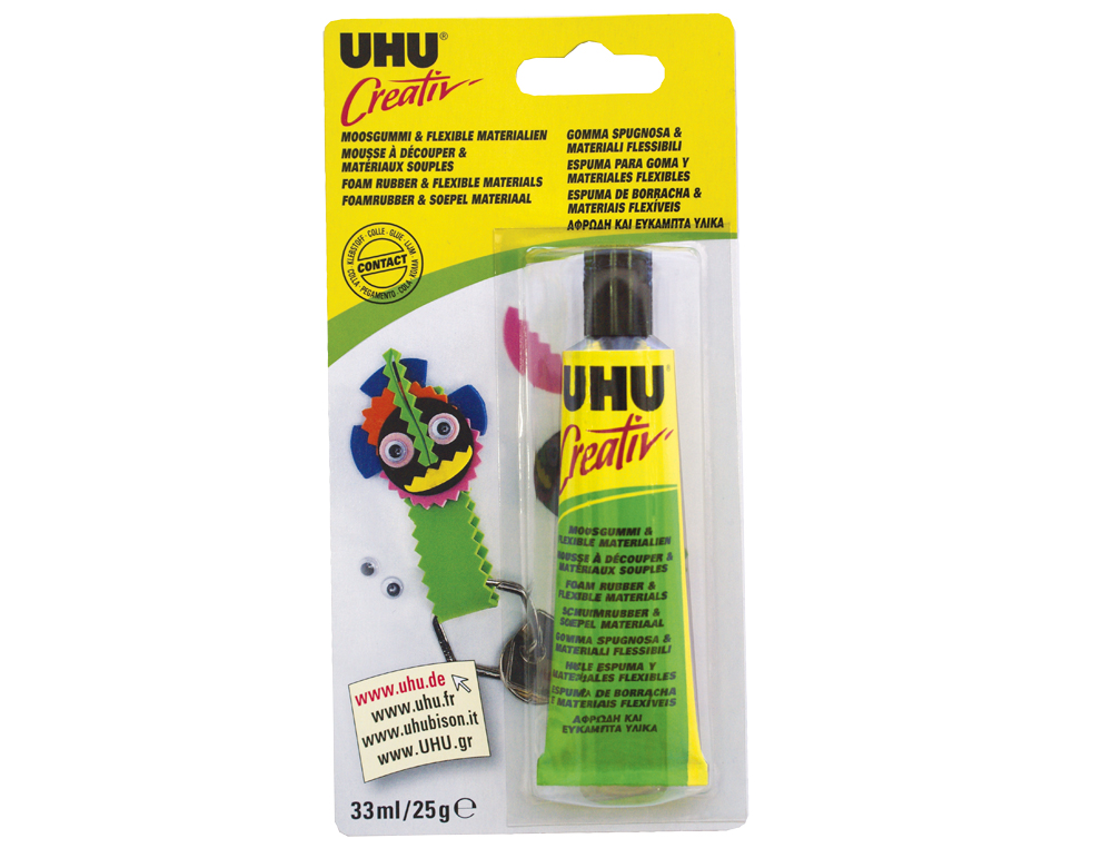 COLA CREATIV UHU PARA ESPUMA DE BORRACHA E MATERIAIS FLEXIVEIS 33 ML