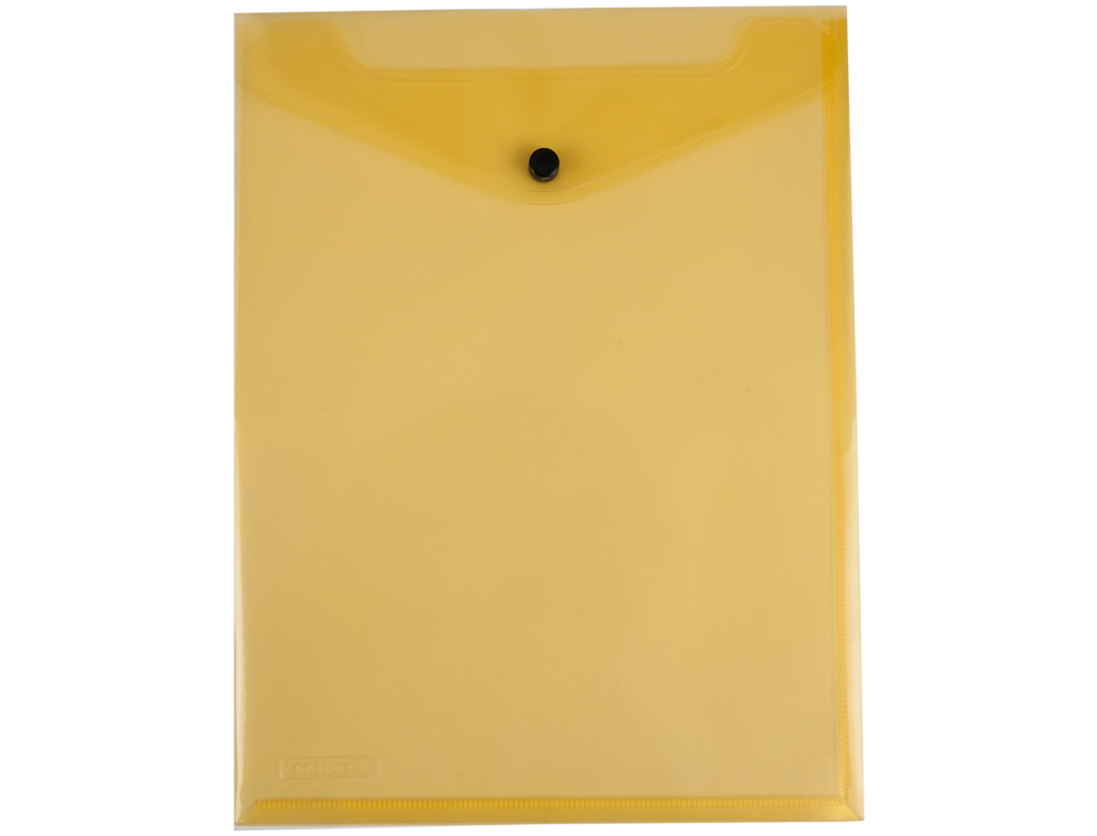 BOLSA PORTA DOCUMENTOS LIDERPAPEL POLIPROPILENO DIN A4 FORMATO VERTICAL AMARELA TRANSPARENTE