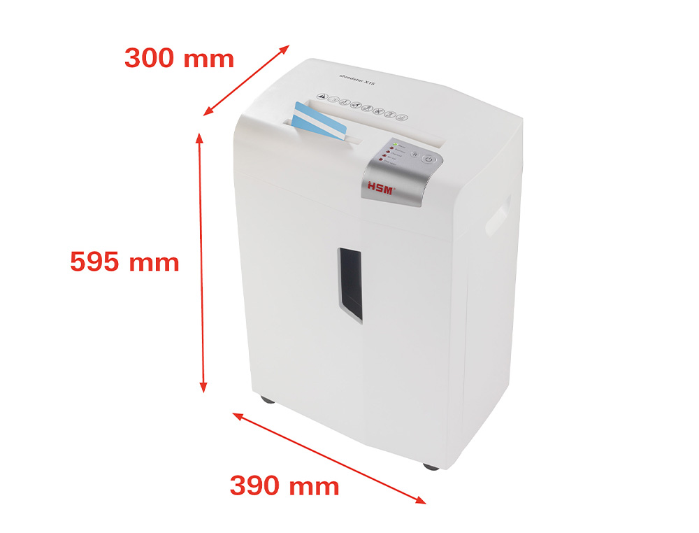 DESTRUIDORA DE DOCUMENTOS HSM SHREDSTAR X15 CAPACIDADE DE CORTE 15 FOLHAS EM PARTICULAS DESTROI AGRAFES CLIPS CD E CARTO