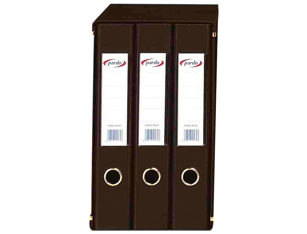 MODULO DE 3 PASTAS DE ARQUIVO PARDO FOLIO 2 ANEIS 40 MM AZUL 350X200X300 MM