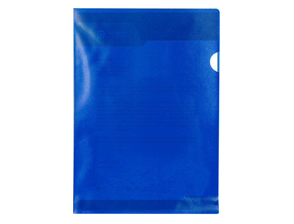 BOLSA DOSSIER Q-CONNECT EM PLASTICO DIN A4 120 MICRONS AZUL CAIXA DE 100 UNIDADES