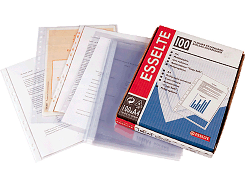 BOLSA CATALOGO/MICA ESSELTE FOLIO POLIPROPILENO 80 MICRONS 16 FUROS MARTELADA CAIXA DE 100 UNIDADES