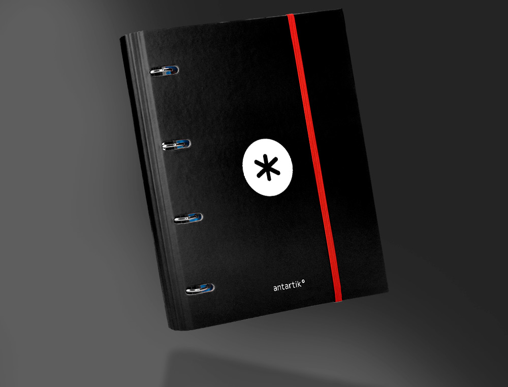 PASTA ANTARTIK COM RECARGA E ABA DIN A4 QUADRICULA 5MM FORRADA 4 ANEIS 40MM COR PRETA