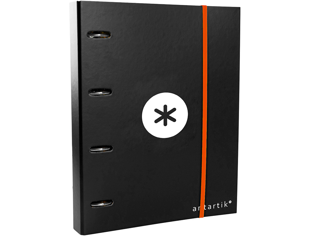 PASTA ANTARTIK COM RECARGA E ABA DIN A4 QUADRICULA 5MM FORRADA 4 ANEIS 40MM COR PRETA