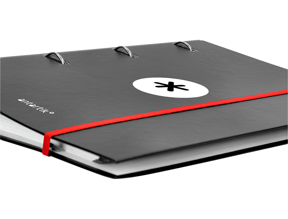 PASTA ANTARTIK COM RECARGA E ABA DIN A4 QUADRICULA 5MM FORRADA 4 ANEIS 40MM COR PRETA