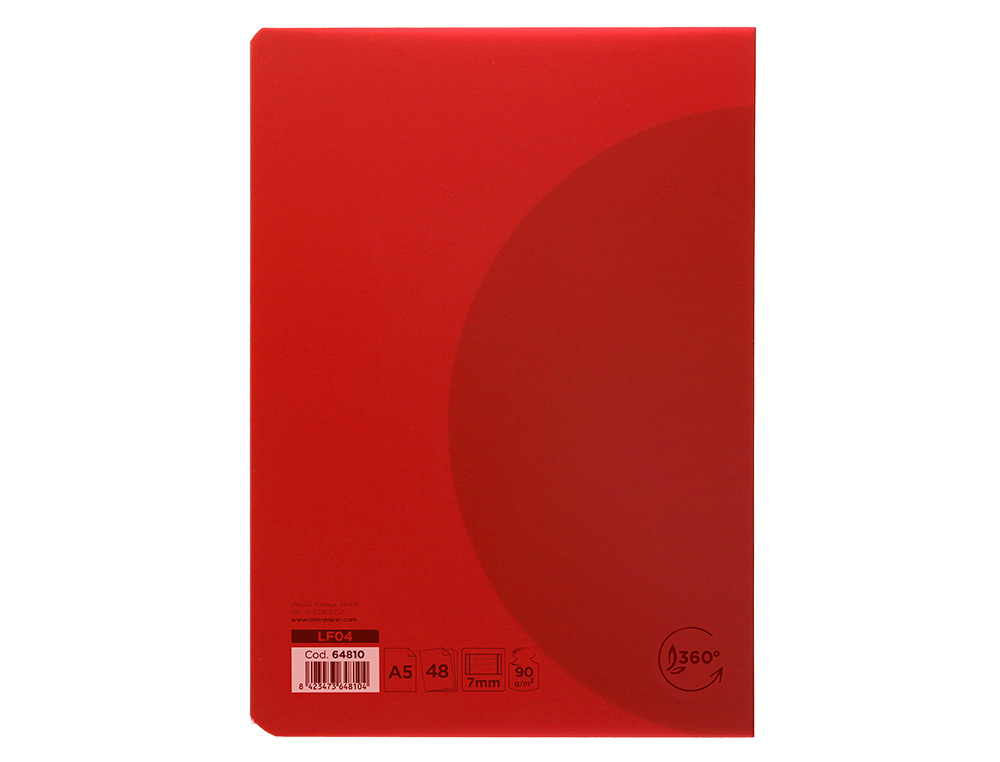CADERNO AGRAFADO LIDERPAPEL 360 CAPA DE PLASTICO DIN A5 48 F 90 GR PAUTADO COM DUPLA MARGEM CORES SORTIDAS