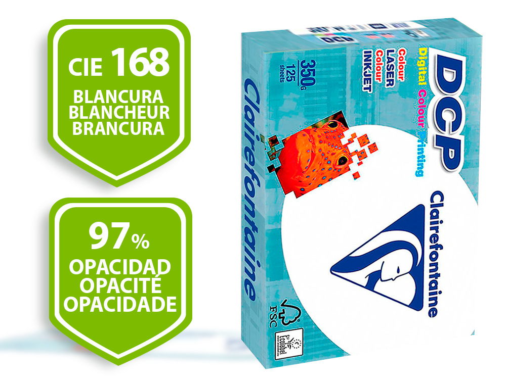 PAPEL FOTOCOPIA CLAIREFONTAINE DIN A4 350 GR EMBALAGEM DE 125 FOLHAS