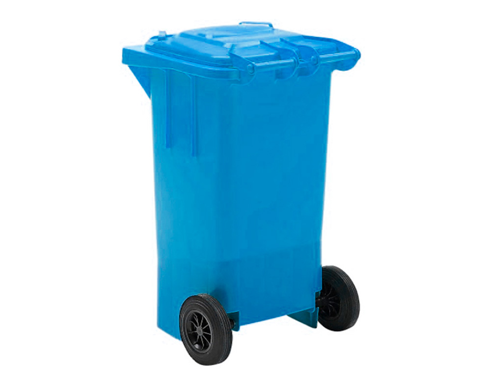 CONTENTOR DE LIXO Q-CONNECT PLASTICO 100L COM CAPA AZUL 75X37X47 CM