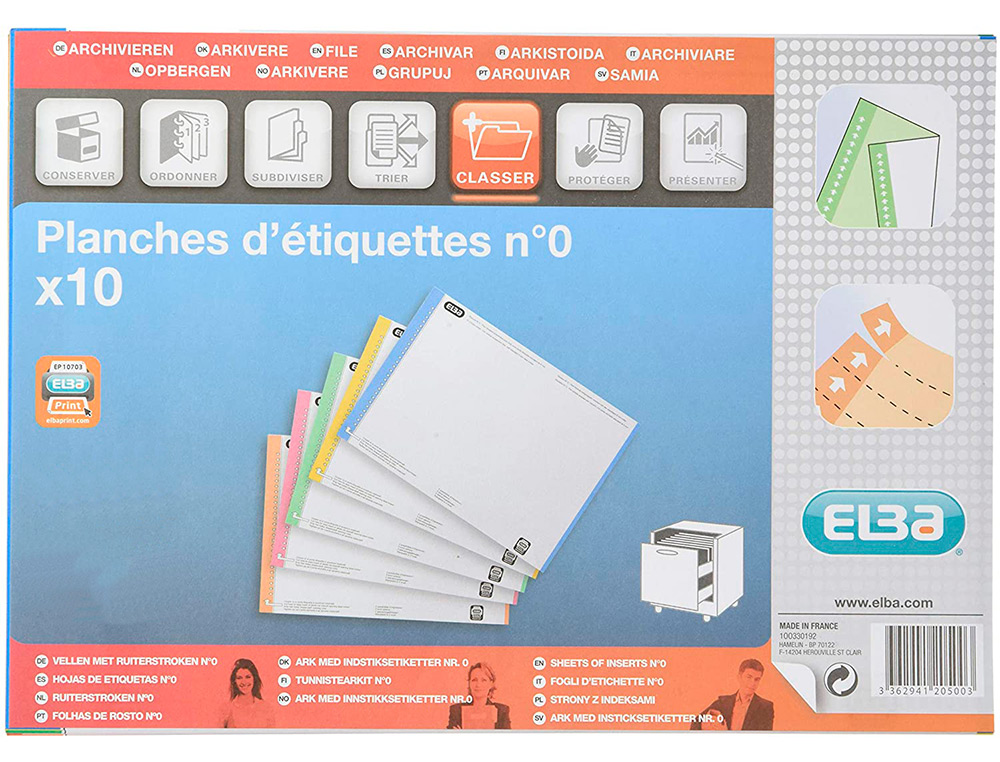 TIRA DE PAPEL ELBA PARA VISORES PACK DE 250 ETIQUETAS