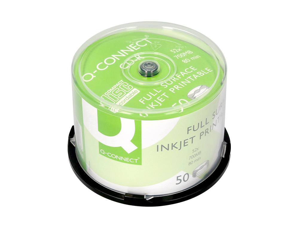 CD-R Q-CONNECT CAPACIDADE 700MB DURACAO 80MIN VELOCIDADE 52X IMPRIMIVEL TORRE DE 50 UNIDADES