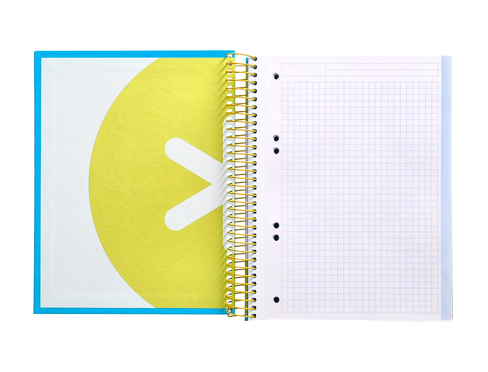 CADERNO ESPIRAL DIN A5 ANTARTIK CAPA FORRADA 120 F 100 GR QUADRICULA 5 MM 5 BANDAS DE CORES COR AZUL