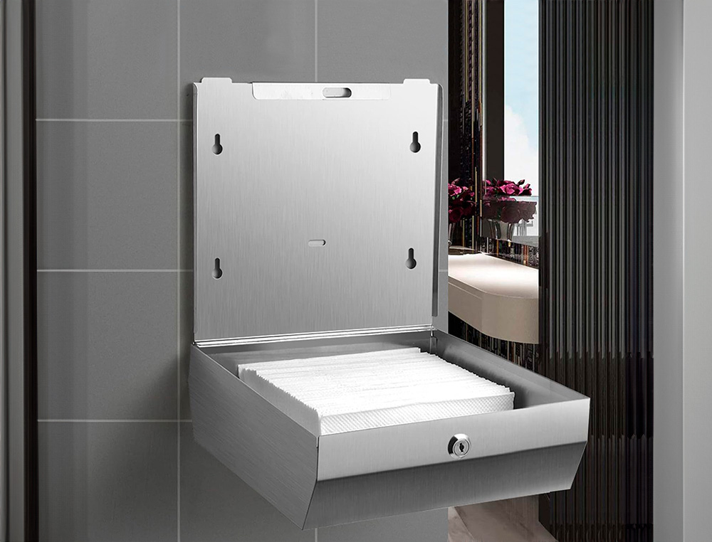 DISPENSADOR Q-CONNECT DE TOALLITAS DE PAPEL ACO INOXIDAVEL 283X100X365 MM
