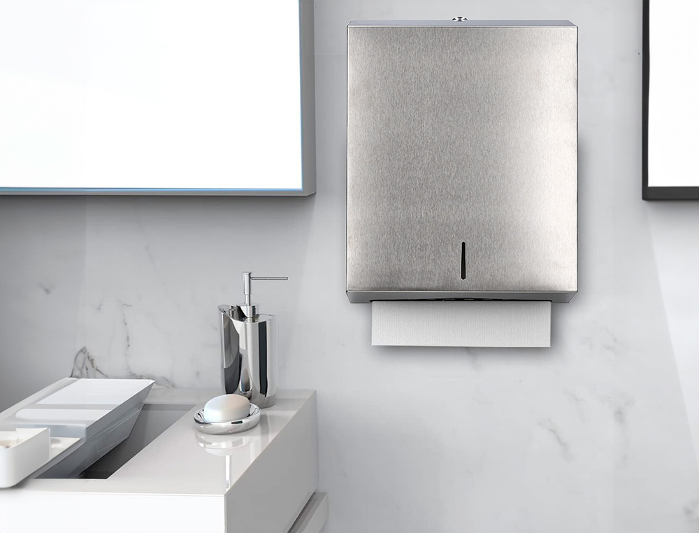 DISPENSADOR Q-CONNECT DE TOALLITAS DE PAPEL ACO INOXIDAVEL 283X100X365 MM
