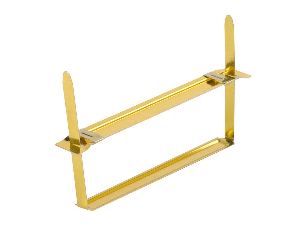 ENCADERNADOR FASTENER Q-CONNECT DOURADO CAIXA DE 100 UNIDADES