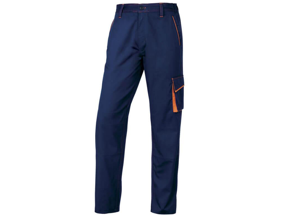 CALAS DELTAPLUS COM CINTURA AJUSTAVEL E 5 BOLSOS COR AZUL LARANJA TAMANHO XXL