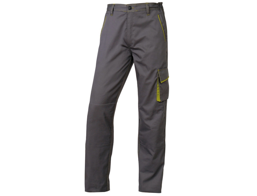 CALÇAS DELTAPLUS COM CINTURA AJUSTAVEL E 5 BOLSOS COR CINZA - VERDE TAMANHO S