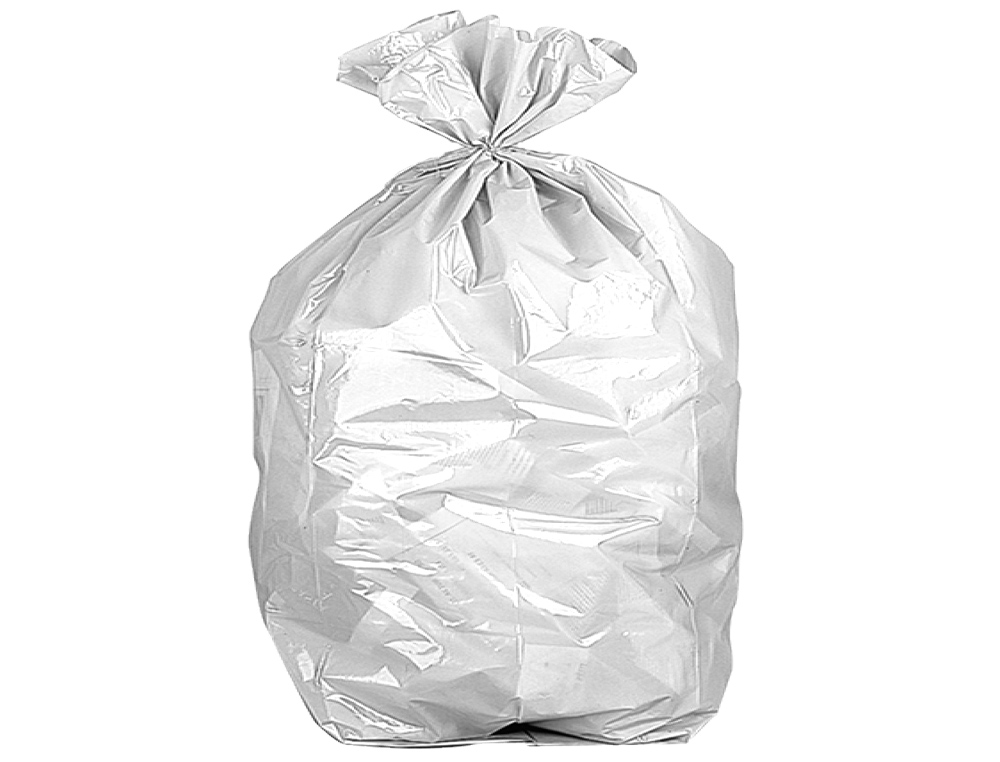 SACO DE LIXO DOMESTICO BRANCO COM AUTO FECHO 55 X 60 CM ROLO DE 15 BOLSAS