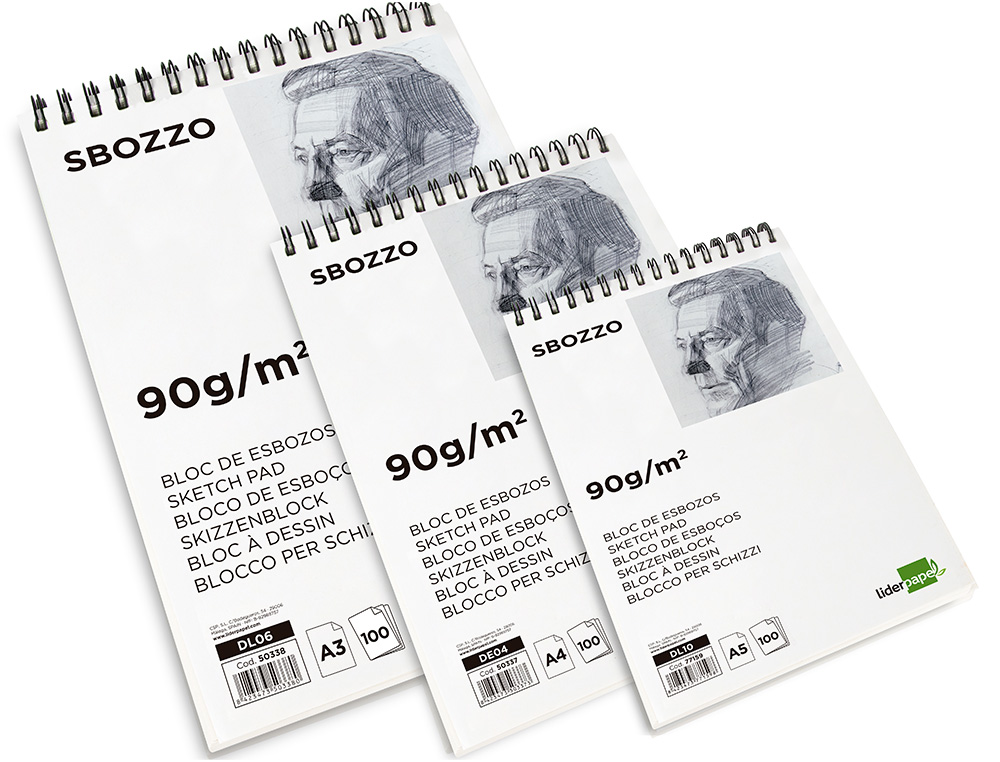 BLOCO DE ESBOCOS LIDERPAPEL ESPIRAL DIN A5 100 FOLHAS 90 GR SEM ESQUADRIA