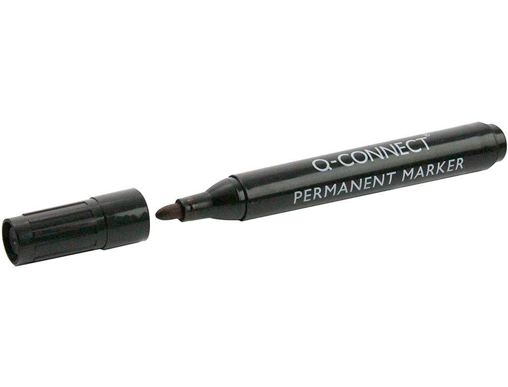 MARCADOR Q-CONNECT PERMANENTE PRETO PONTA REDONDA 3.0 MM