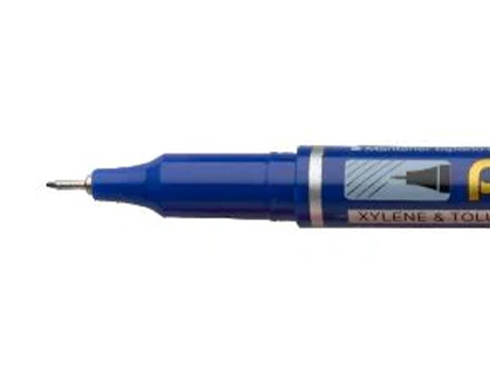 MARCADOR PENTEL PARA ACETATO RETROPROJECAO PERMANENTE NFS410 PONTA EXTRA FINA DE 0,64 MM COR AZUL