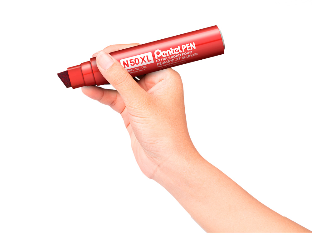 MARCADOR PENTEL N50XL PERMANENTE COR VERMELHO 13,5 MM