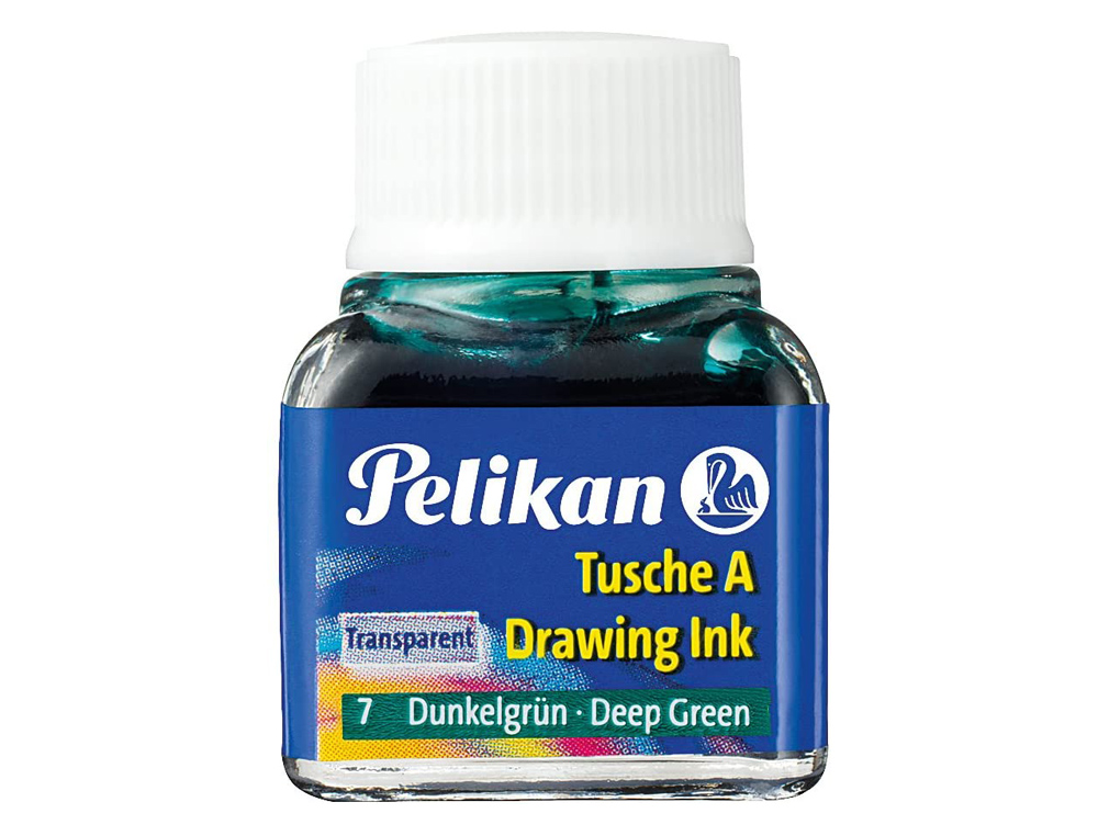 TINTA DA CHINA PELIKAN FRASCO 10ML Nº 7 VERDE ESCURO