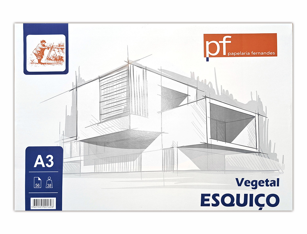BLOCO DE PAPEL VEGETAL PAPELARIA FERNANDES ESQUIO A3 38 GR 56 FOLHAS