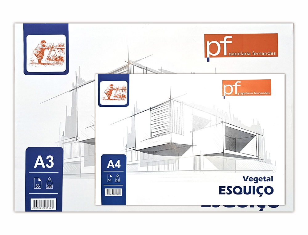 BLOCO DE PAPEL VEGETAL PAPELARIA FERNANDES ESQUIO A3 38 GR 56 FOLHAS