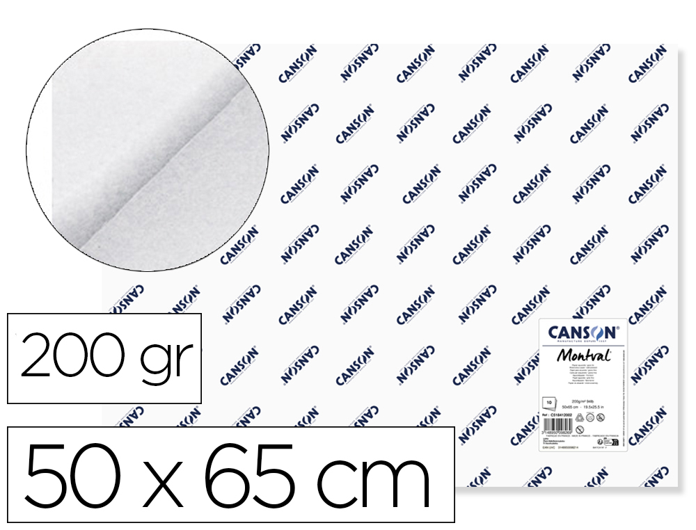 PAPEL AGUARELA MONTVAL 500 X 650 MM 200 GR