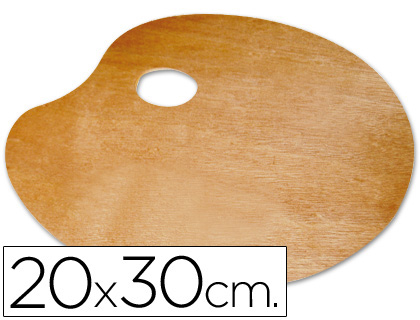 PALETA DE MADEIRA LIDERCOLOR OVAL MEDIDAS 20X30 CM ESPESSURA0,3 CM