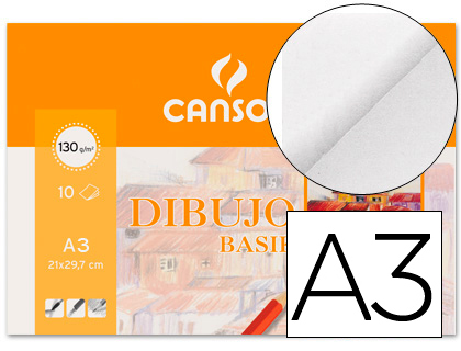 PAPEL DE DESENHO BASIK 130GR DIN A3 EM MINIPACKS DE 10 FOLHAS