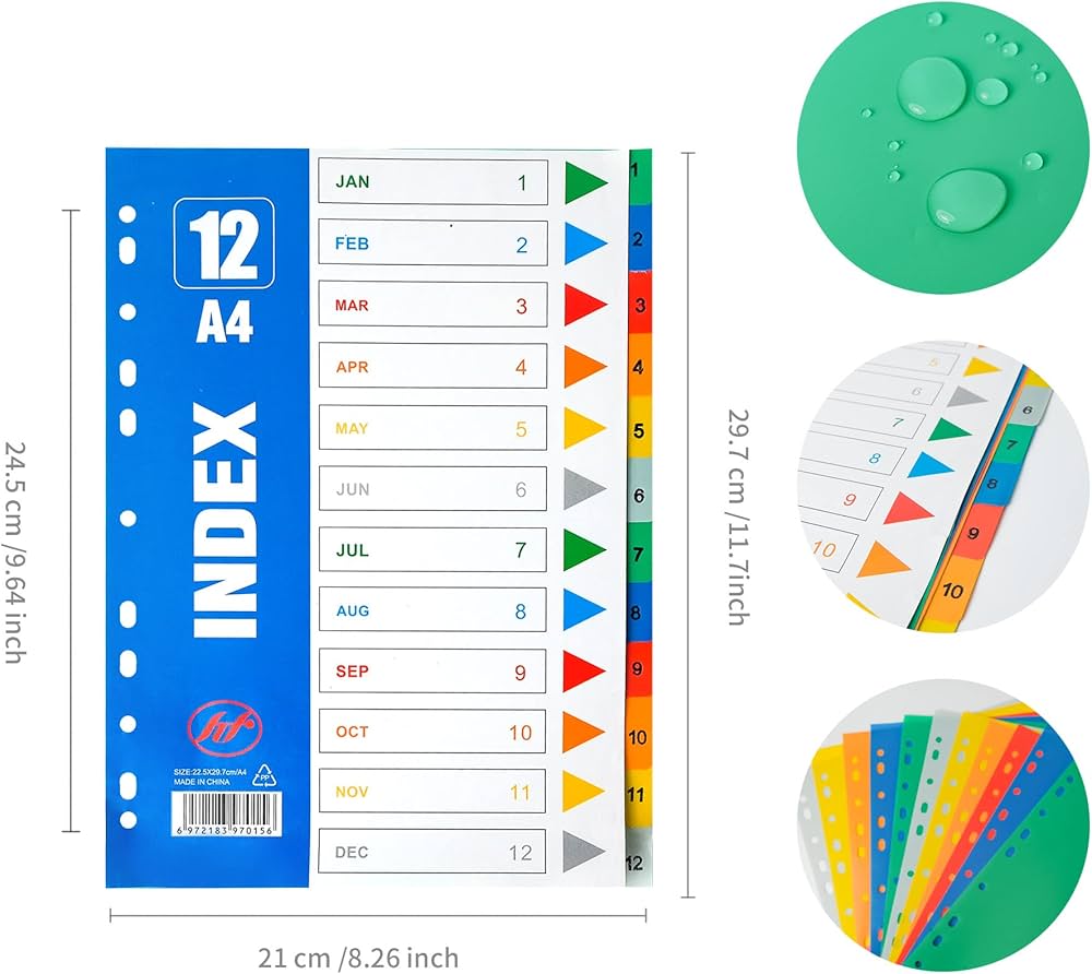 SEPARADORES PLSTICO, 1-12, Vrias CORES